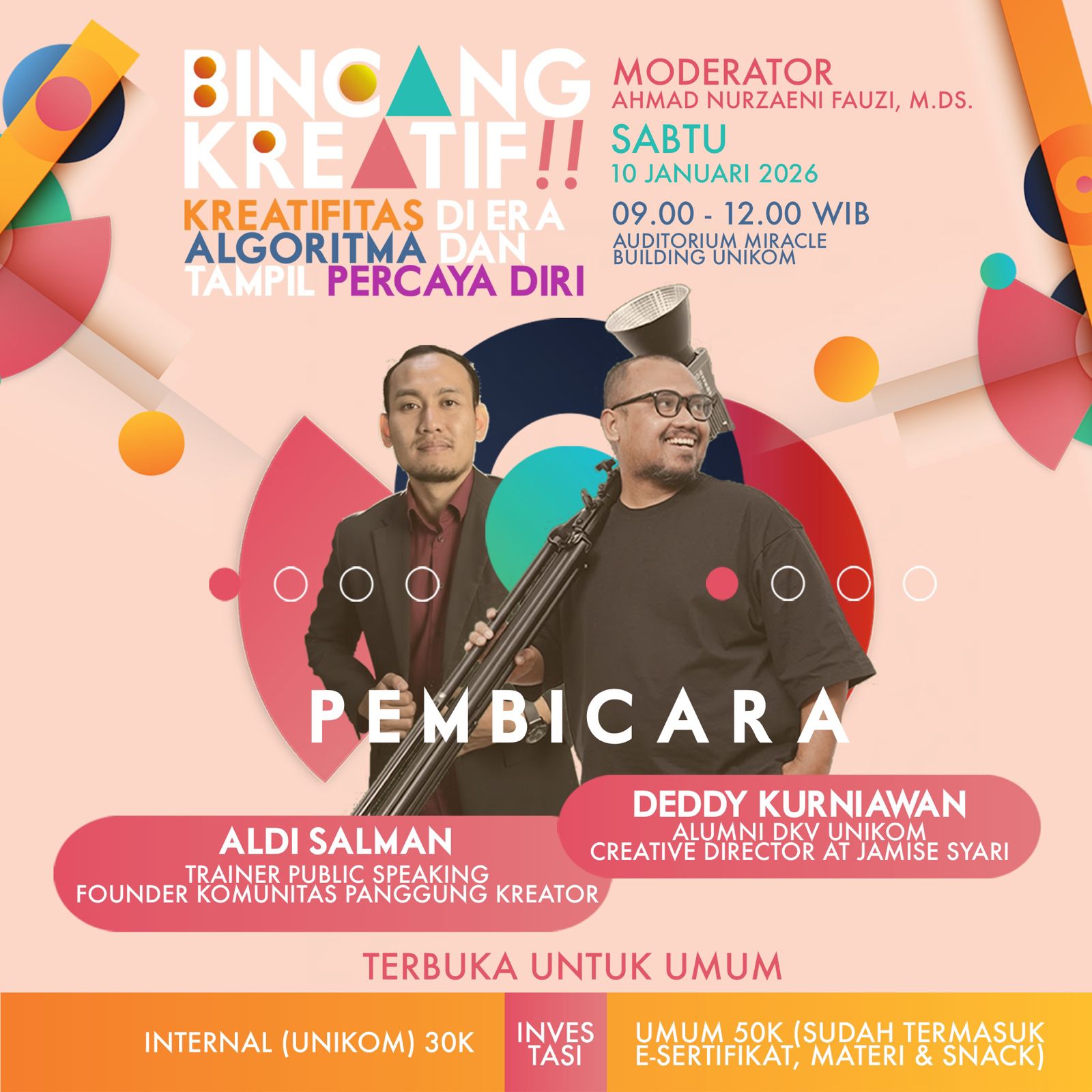 Bincang Kreatif : Kreatifitas di Era Algoritma dan Tampil Percaya Diri